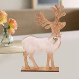 Maxbell Wooden Deer Statue Reindeer Figurines Bell Light Up Christmas Deco 17x5x30cm