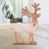 Maxbell Wooden Deer Statue Reindeer Figurines Bell Light Up Christmas Deco 17x5x30cm