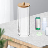 Maxbell Dispenser Floss Clear Acrylic Cotton Swabs Holder for Modern Bathroom Decor 2.95x2.95x7.68inch