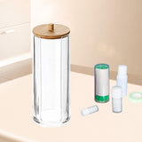 Maxbell Dispenser Floss Clear Acrylic Cotton Swabs Holder for Modern Bathroom Decor 2.95x2.95x7.68inch