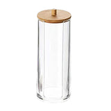 Maxbell Dispenser Floss Clear Acrylic Cotton Swabs Holder for Modern Bathroom Decor 2.95x2.95x7.68inch