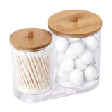 Maxbell Dispenser Floss Clear Acrylic Cotton Swabs Holder for Modern Bathroom Decor 6.3x3.62x5.31inch