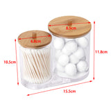 Maxbell Dispenser Floss Clear Acrylic Cotton Swabs Holder for Modern Bathroom Decor 6.3x3.62x5.31inch