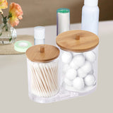 Maxbell Dispenser Floss Clear Acrylic Cotton Swabs Holder for Modern Bathroom Decor 6.3x3.62x5.31inch