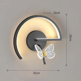 Maxbell Wall Sconce Light Butterfly Lamp Corridor for Home Lobby Background Decor Black Left