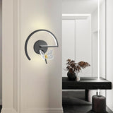 Maxbell Wall Sconce Light Butterfly Lamp Corridor for Home Lobby Background Decor Black Left