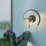 Maxbell Wall Sconce Light Butterfly Lamp Corridor for Home Lobby Background Decor Black Right