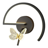 Maxbell Wall Sconce Light Butterfly Lamp Corridor for Home Lobby Background Decor Black Right