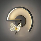 Maxbell Wall Sconce Light Butterfly Lamp Corridor for Home Lobby Background Decor Black Right