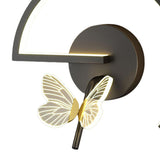 Maxbell Wall Sconce Light Butterfly Lamp Corridor for Home Lobby Background Decor Black Right