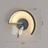 Maxbell Wall Sconce Light Butterfly Lamp Corridor for Home Lobby Background Decor Black Right