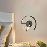 Maxbell Wall Sconce Light Butterfly Lamp Corridor for Home Lobby Background Decor Black Right