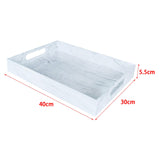 Maxbell Acrylic Tray Jewelry Rectangle Organization Makeup  40x30x5.5cm white