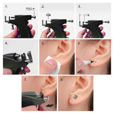 Maxbell Ear Piercing Tool Kit Stainless Steel Ears Piercer Machine Home Use Black