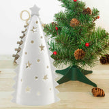 Maxbell Christmas Tree Statue Teal Light Candleholder Art Candlestick Decors 25x13cm