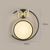 Maxbell Iron Wall Sconce Light Butterfly Lamp Light Home Corridor for Home Decor Black Right