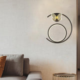 Maxbell Iron Wall Sconce Light Butterfly Lamp Light Home Corridor for Home Decor Black Right