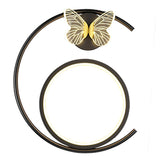 Maxbell Iron Wall Sconce Light Butterfly Lamp Light Home Corridor for Home Decor Black Left