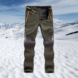 Maxbell Trousers Water Resistant Lined Fleece Cycling Pants for Men Army Green XL