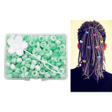 Maxbell 210Pc 5mm Candy Color Dreadlock Beads Cuffs Hair Braid Rings  Green