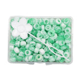 Maxbell 210Pc 5mm Candy Color Dreadlock Beads Cuffs Hair Braid Rings  Green