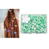 Maxbell 210Pc 5mm Candy Color Dreadlock Beads Cuffs Hair Braid Rings  Green