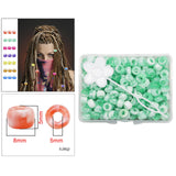 Maxbell 210Pc 5mm Candy Color Dreadlock Beads Cuffs Hair Braid Rings  Green