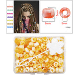 Maxbell 210Pc 5mm Candy Color Dreadlock Beads Cuffs Hair Braid Rings  Dark Yellow