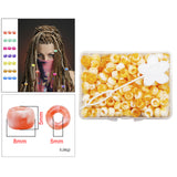 Maxbell 210Pc 5mm Candy Color Dreadlock Beads Cuffs Hair Braid Rings  Dark Yellow