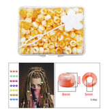 Maxbell 210Pc 5mm Candy Color Dreadlock Beads Cuffs Hair Braid Rings  Dark Yellow