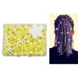 Maxbell 210Pc 5mm Candy Color Dreadlock Beads Cuffs Hair Braid Rings  Yellow