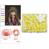 Maxbell 210Pc 5mm Candy Color Dreadlock Beads Cuffs Hair Braid Rings  Yellow