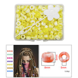 Maxbell 210Pc 5mm Candy Color Dreadlock Beads Cuffs Hair Braid Rings  Yellow