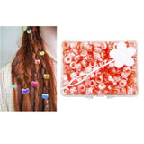 Maxbell 210Pc 5mm Candy Color Dreadlock Beads Cuffs Hair Braid Rings  Red