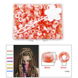 Maxbell 210Pc 5mm Candy Color Dreadlock Beads Cuffs Hair Braid Rings  Red