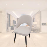 Maxbell Soft Short Back Curved Chair Cover Polyester Dining Room Arc Slipcover beige