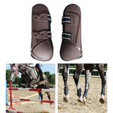 Maxbell 1 Pair Horse Tendon Boots Jumping Guards Protection Brown Front Leg L