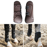 Maxbell 1 Pair Horse Tendon Boots Jumping Guards Protection Brown Front Leg L