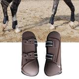 Maxbell 1 Pair Horse Tendon Boots Jumping Guards Protection Brown Front Leg L