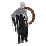 Maxbell Halloween Hanging Skull Ghost Creepy Door Hanger Wreath Props for Outdoor White Ghost