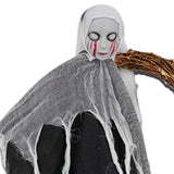 Maxbell Halloween Hanging Skull Ghost Creepy Door Hanger Wreath Props for Outdoor White Ghost