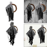 Maxbell Halloween Hanging Skull Ghost Creepy Door Hanger Wreath Props for Outdoor Black Ghost