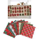 Maxbell Christmas Printing Pattern Cloth 25cm Cotton Linen Fabric Sewing DIY Crafts
