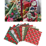 Maxbell Christmas Printing Pattern Cloth 25cm Cotton Linen Fabric Sewing DIY Crafts
