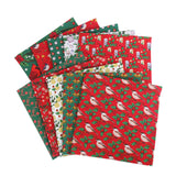Maxbell Christmas Printing Pattern Cloth 25cm Cotton Linen Fabric Sewing DIY Crafts