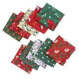 Maxbell Christmas Printing Pattern Cloth 25cm Cotton Linen Fabric Sewing DIY Crafts