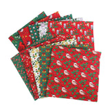 Maxbell Christmas Printing Pattern Cloth 25cm Cotton Linen Fabric Sewing DIY Crafts