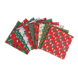 Maxbell Christmas Printing Pattern Cloth 25cm Cotton Linen Fabric Sewing DIY Crafts