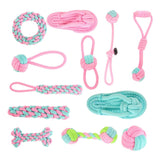 Maxbell 12pcs Cotton Rope Dogs Knot Toy Interactive Treat Toys set for Small Animals