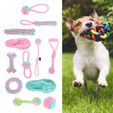 Maxbell 12pcs Cotton Rope Dogs Knot Toy Interactive Treat Toys set for Small Animals